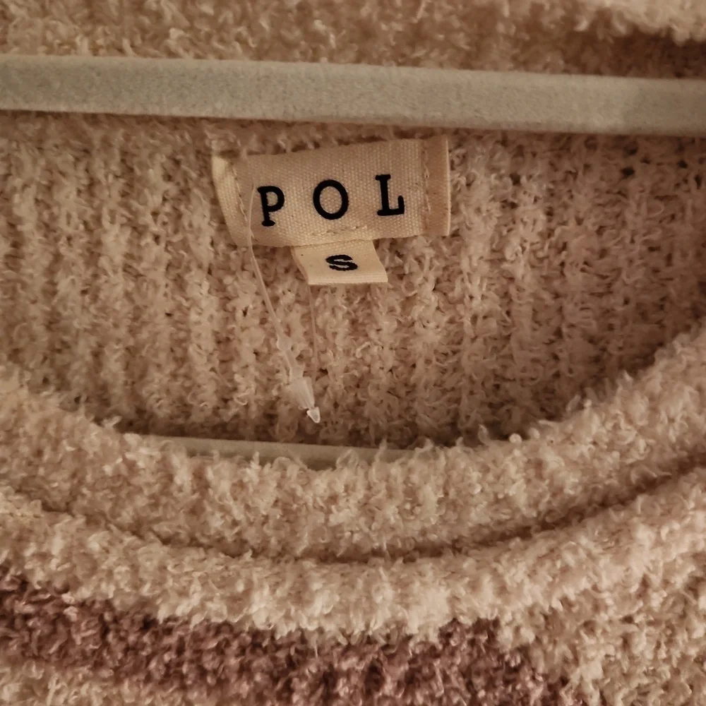 POL Womens Striped Sweater Size Small Cream Pink - Picture 3 of 3